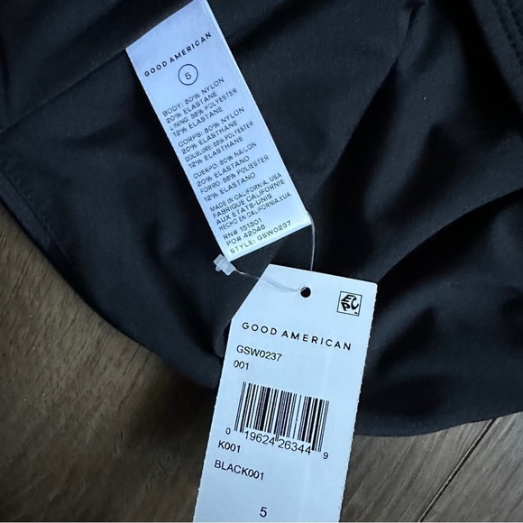 NWT Good American Black Bali One Shoulder Bikini Top - Size 5 / XXL - Picture 8 of 10